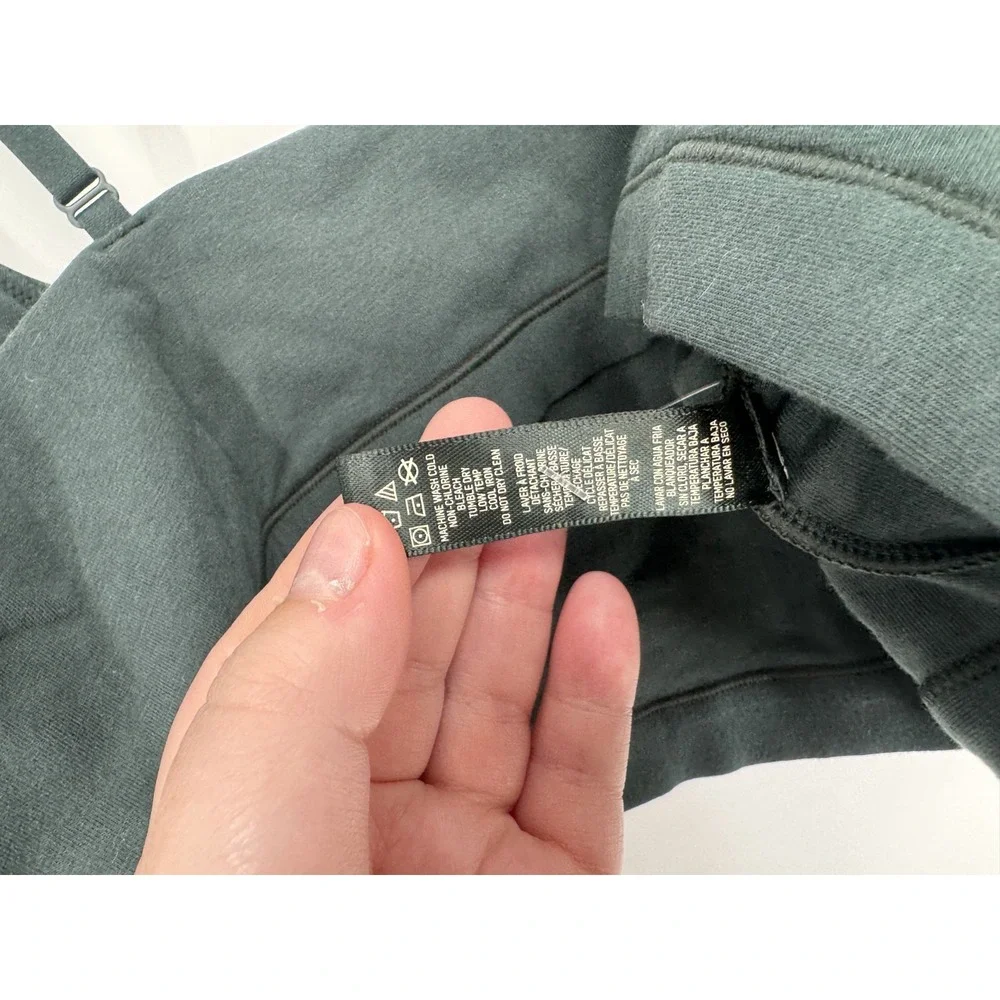 SKIMS Cotton Jersey Scoop Bralette Bra Womens 4XL 4X Soot Black Adjustable Strap